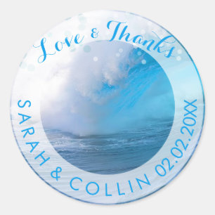 PixDezines ripped curl waves/DIY fonts Classic Round Sticker