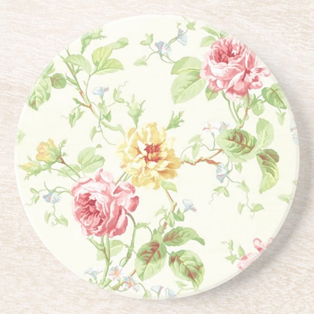 PixDezines rose garden Sandstone Coaster (Front)
