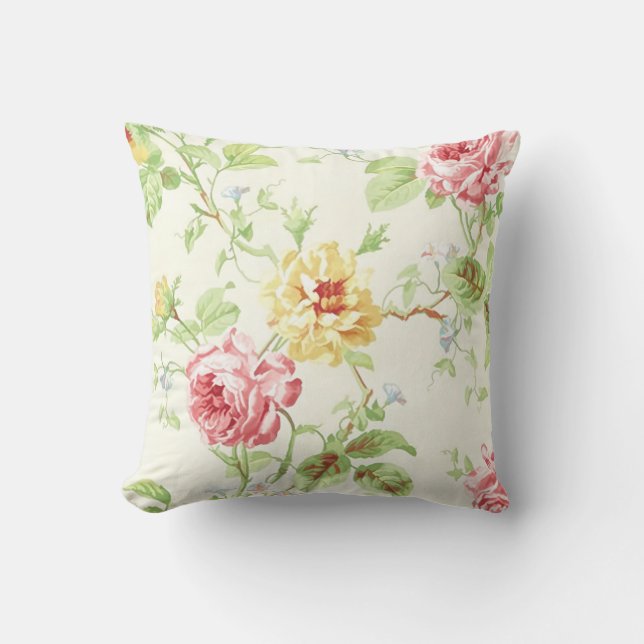 PixDezines rose garden Throw Pillow (Front)