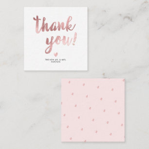PixDezines Rose Gold Brush Script Thank You Note Card