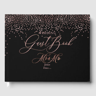 PixDezines ROSE GOLD CONFETTI+DIY BACKGROUND Guest Book