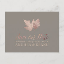PixDezines Rose Gold Fall Foliage/Save our Date
