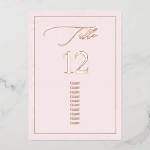 PixDezines Rose Gold Foil Luxe Calligraphy Table# Foil Invitation