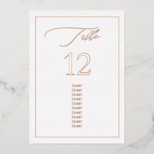 PixDezines Rose Gold Foil Luxe Calligraphy Table#  Foil Invitation