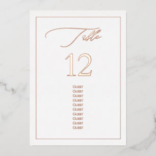 PixDezines Rose Gold Foil Luxe Calligraphy Table# Invitation