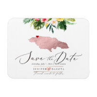 PixDezines Rose Gold Jamaica Map Magnet