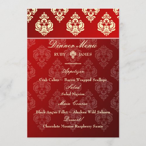 PixDezines Rossellini Damask, Ivory + Red Velvet Menu