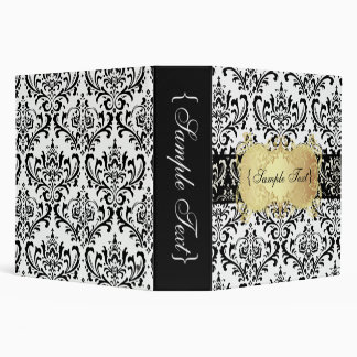 PixDezines Rossi Damask, Black/White Binder