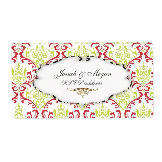 PixDezines Rossi Damask | christmas Label (Front)