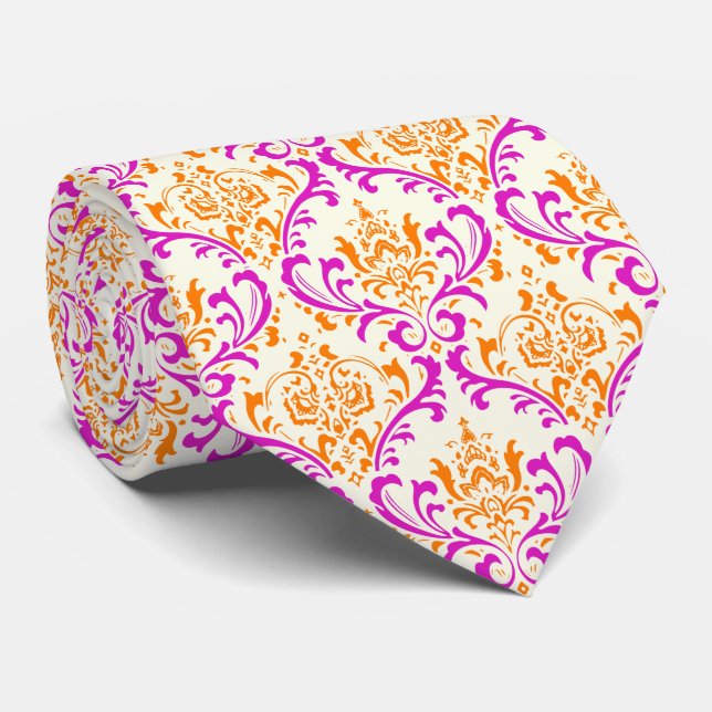 PixDezines rossi damask/DIY background Neck Tie (Rolled)