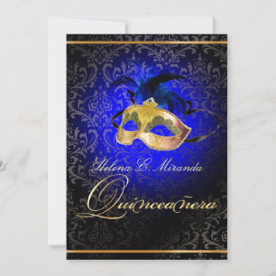 PixDezines Rossi Damask/Masquerade/DIY/sapphire Invitation