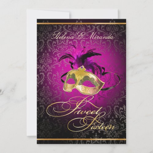 PixDezines Rossi Sweet 16 MasqueradeDIY color Invitation