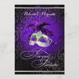 PixDezines Rossi Sweet 16 Masquerade/DIY color!! Invitation