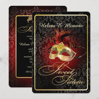 PixDezines Rossi Sweet 16 Masquerade/DIY color!! Invitation