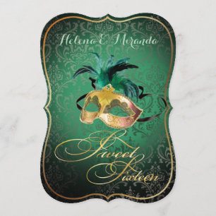 PixDezines Rossi Sweet 16 Masquerade/DIY color!! Invitation