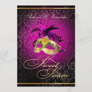 PixDezines Rossi Sweet 16 Masquerade/DIY color!! Invitation