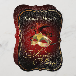 PixDezines Rossi Sweet 16 Masquerade/DIY color!! Invitation