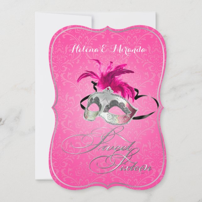 PixDezines Rossi Sweet 16 Masquerade/DIY color!! Invitation (Front)