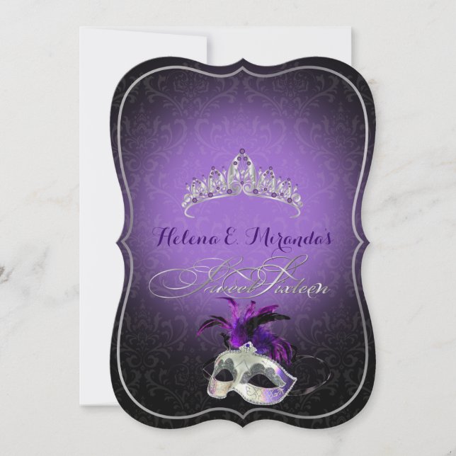 PixDezines Rossi Sweet 16 Masquerade/DIY color!! Invitation (Front)
