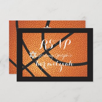 Pixdezines Rsvp Basketball Bar Mitzvah ✡ Invitation by custom_mitzvah at Zazzle
