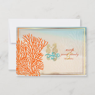 PixDezines rsvp beach+seahorse, beach party Card