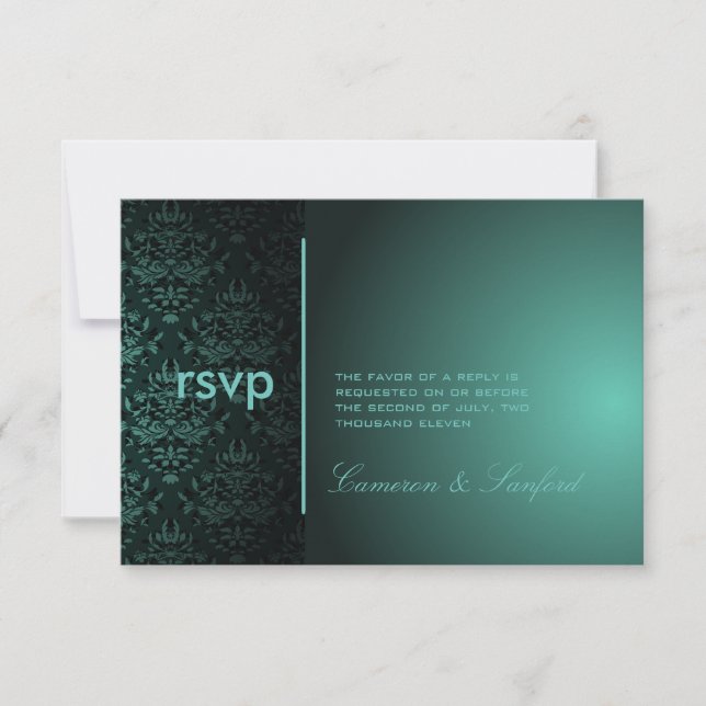 PixDezines RSVP Bijoux Damask/Teal Green (Front)