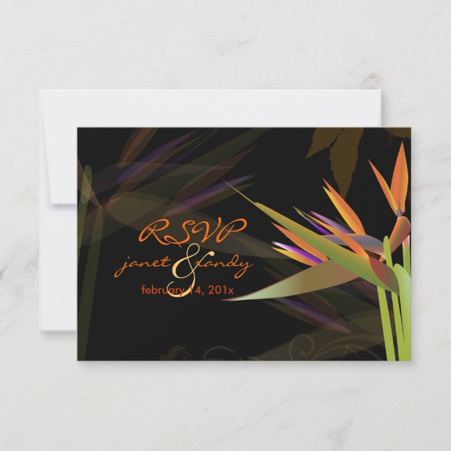 PixDezines rsvp Bird of Paradise/DIY color Card (Front)