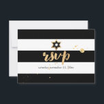 PixDezines rsvp black/white/stripes bar mitzvah<br><div class="desc">PixDezines rsvp black and white white stripes, black star of david bar mitzvah.. one of our classic collections with DIY background color, as well as the fonts and its colors. Please send us an email for your hebrew name. Easy to customize, simply click "customize it" button to edit your text....</div>