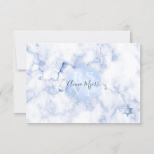 PixDezines RSVP Blue Honeycomb+Marble Mitzvah ✡