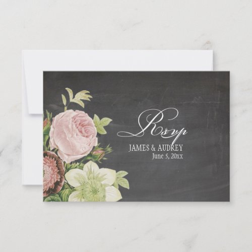 PixDezines rsvp chalkboard+vintage roses