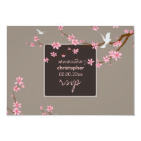 PixDezines rsvp Cherry blossom/diy background Card