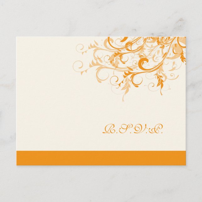 PixDezines rsvp citrus swirls/diy background Invitation Postcard (Front)