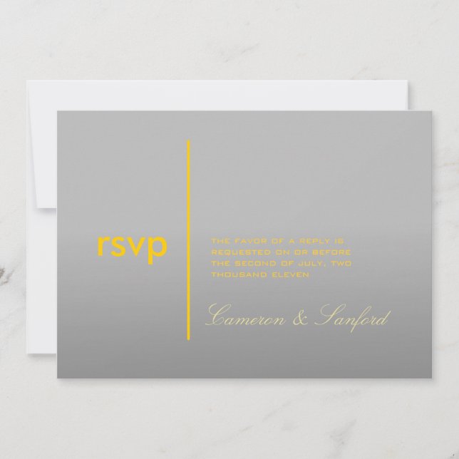 PixDezines RSVP Contemporary + classy/yellow+grey Invitation (Front)