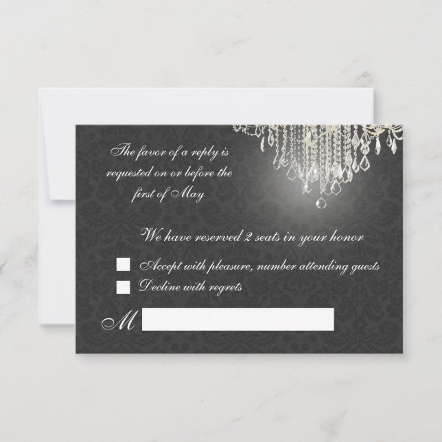 PixDezines rsvp, desiree damask RSVP Card (Front)