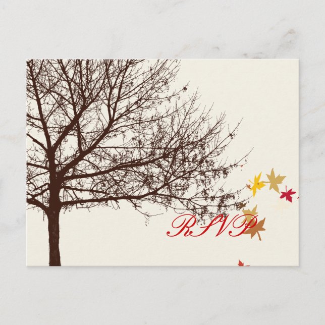 PixDezines RSVP Fall Wedding Invitation Postcard (Front)