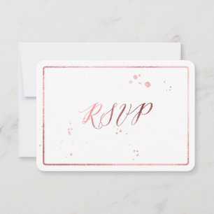 PixDezines RSVP Faux Rose Gold Foil/DIY Color Card