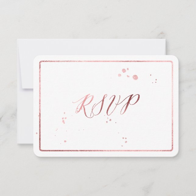 PixDezines RSVP Faux Rose Gold Foil/DIY Color Card (Front)