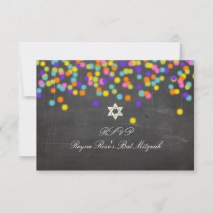 PixDezines rsvp fiesta+chalkboard/bat mitzvah Card
