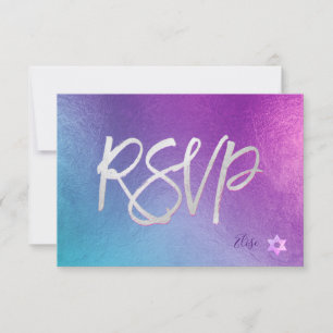 PixDezines RSVP H2 Ombre Purple+Pink Bat Mitzvah✡