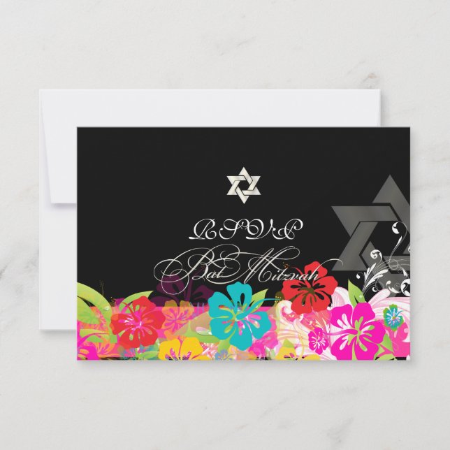 PixDezines rsvp hibiscus/Bat Mitzvah Invitation (Front)