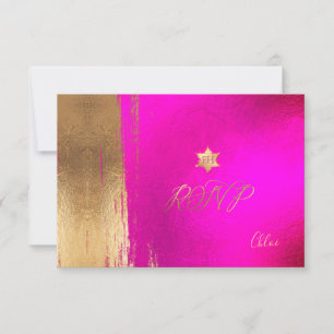 PixDezines RSVP Hot+Flashy Pink Mitzvah ✡