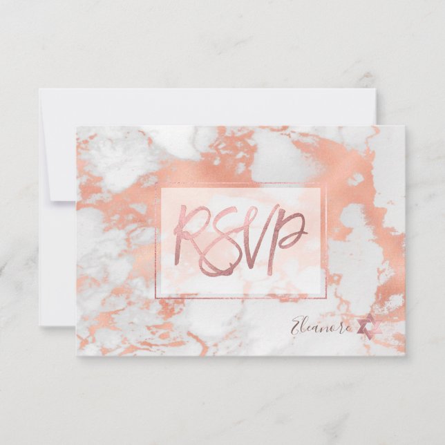 PixDezines RSVP Marble Rose Gold Bat Mitzvah ✡ (Front)
