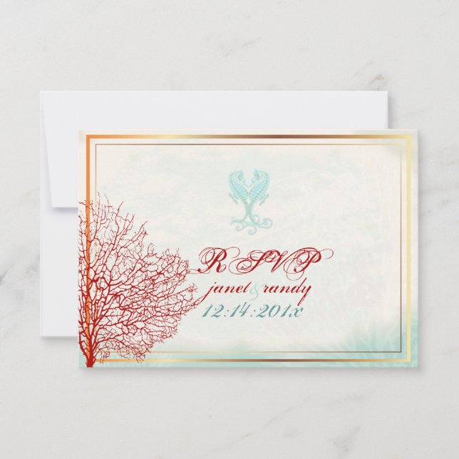 PixDezines rsvp maui coral+seahorse, beach party (Front)