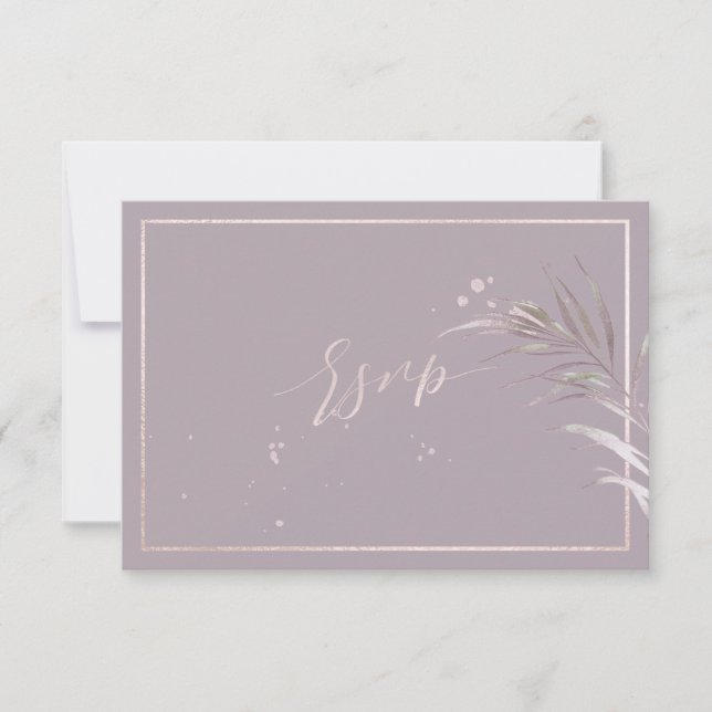 PixDezines RSVP Mauve Palms DIY Background Card (Front)