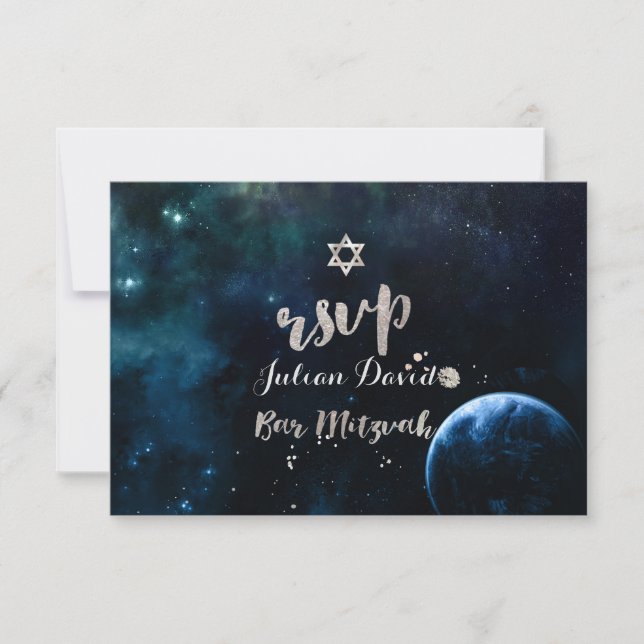 PixDezines RSVP Midnight Sky Bar Mitzvah ✡ (Front)