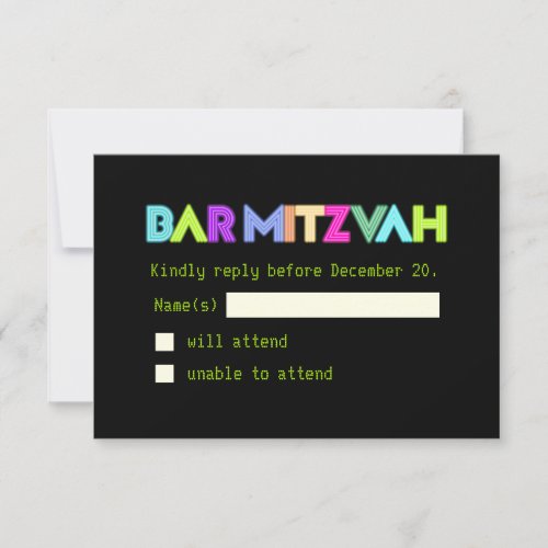 PixDezines Rsvp Neon Lights/Vegas Style/Mitzvah