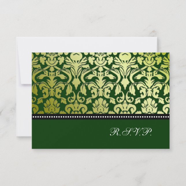 PixDezines rsvp peridot flora damask/diy colors Card (Front)