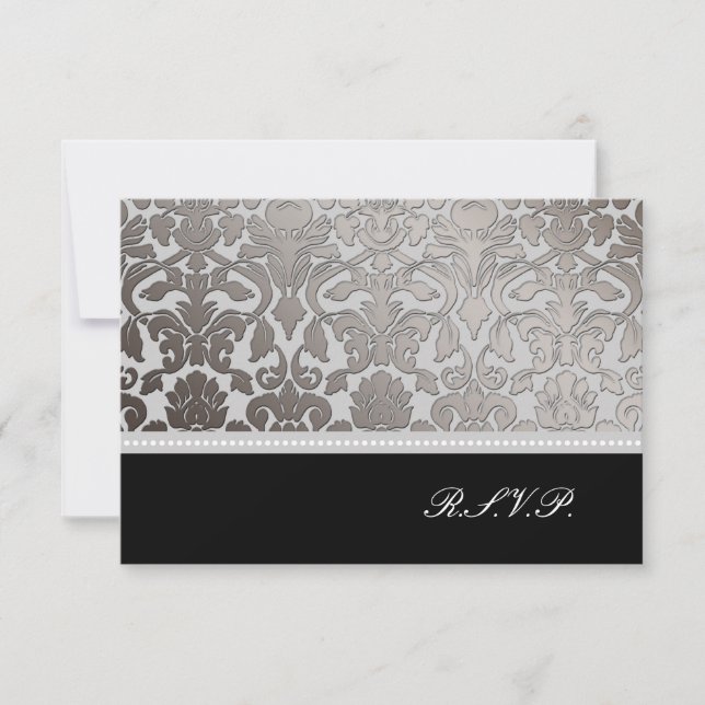 PixDezines rsvp platinum flora damask/diy colors Card (Front)