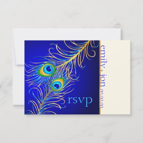 PixDezines psychedelic peacock/cobalt blue Personalized Invitations