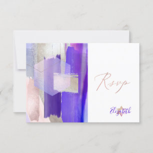 PixDezines RSVP Purple Watercolor Bat Mitzvah ✡ Card